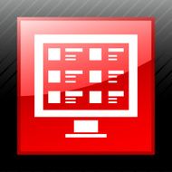 Computer icon on a square button N3