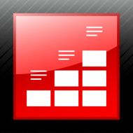 Bar Graph icon on a square button N69