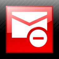 Email icon on a square button N2