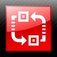 Conveyor icon on a square button N18