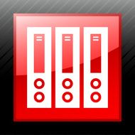 Computer Server icon on a square button N2