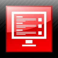Computer icon on a square button N4
