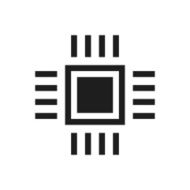 Computer Chip icon on a white background N9