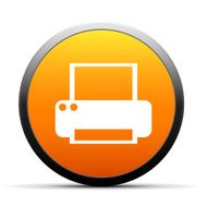 Computer Printer icon on a round button N3