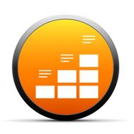 Bar Graph icon on a round button N155
