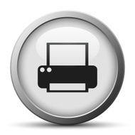 Computer Printer icon on a silver button