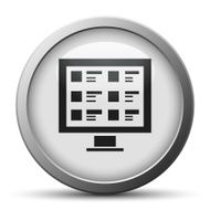 Computer icon on a silver button