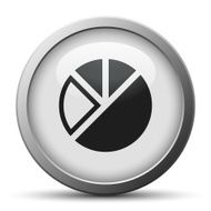 Pie Chart icon on a silver button N5