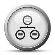 Flowchart icon on a silver button N13