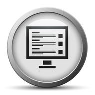 Computer icon on a silver button N2