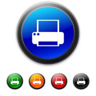 Computer Printer icon on round buttons