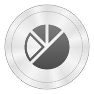 Pie Chart icon on a round button N42