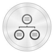 Flowchart icon on a round button N127