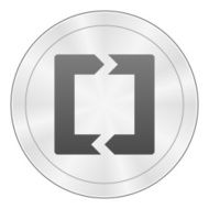 Chevron Chart icon on a round button N66