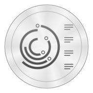 Radial Bar Graph icon on a round button N3