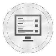 Computer icon on a round button N8