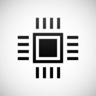 Computer Chip icon on a white background N10