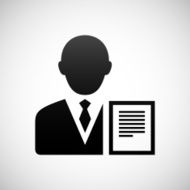 Businessman icon on a white background N119