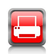 Computer Printer icon on a square button N3
