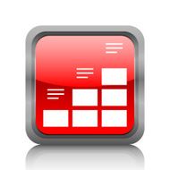 Bar Graph icon on a square button N70