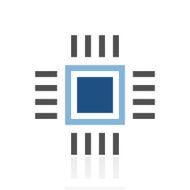 Computer Chip icon on a white background N11