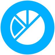 Pie Chart icon on a round button N43