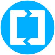 Chevron Chart icon on a round button N67