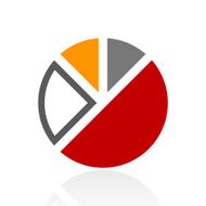 Pie Chart icon on a white background N28