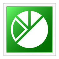 Pie Chart icon on a square button N22