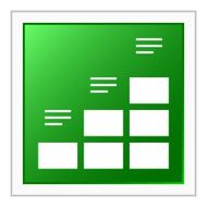 Bar Graph icon on a square button N71