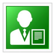 Businessman icon on a square button N72