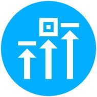 Logistics icon on a round button N55