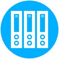 Computer Server icon on a round button N6