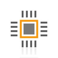Computer Chip icon on a white background N12