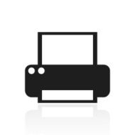 Computer Printer icon on a white background N3