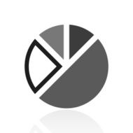 Pie Chart icon on a white background N29