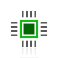 Computer Chip icon on a white background N13