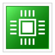 Computer Chip icon on a square button N8