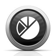 Pie Chart icon on a round button N45