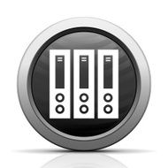 Computer Server icon on a round button N7