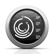 Radial Bar Graph icon on a round button N5