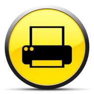 Computer Printer icon on a round button N8