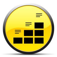 Bar Graph icon on a round button N159