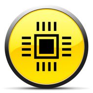 Computer Chip icon on a round button N17