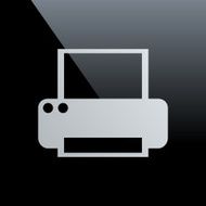 Computer Printer icon on a black background N2