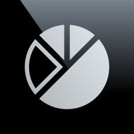 Pie Chart icon on a black background N12