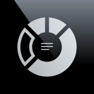 Donut Chart icon on a black background N14