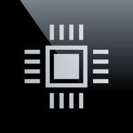 Computer Chip icon on a black background N4