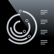 Radial Bar Graph icon on a black background N2