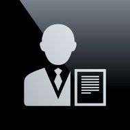 Businessman icon on a black background N34